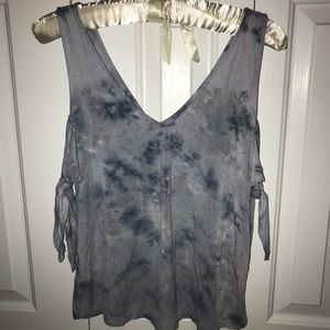 off the shoulder tee tie sleeve tank top aeo
